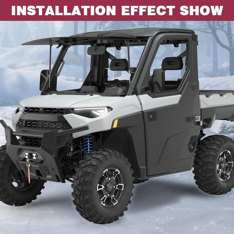 SHEJISI Ranger Side View Mirrors Door Mounted, The Spring Back Feature Allows Easy Reset After Fold, Upgraded UTV Mirrors for Full Door 2018-2024 Polaris Ranger Crew SP XP 570 1000, Polaris NorthStar - Image 2